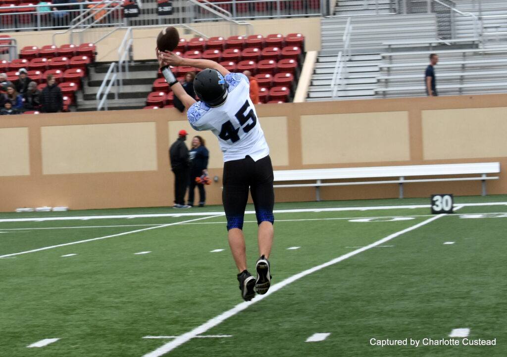 #45 blake comer during warm ups
